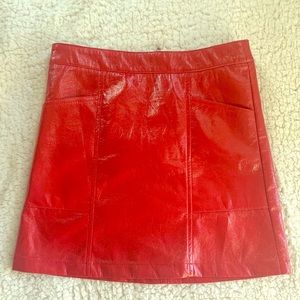 Vinyl red skirt from forever 21